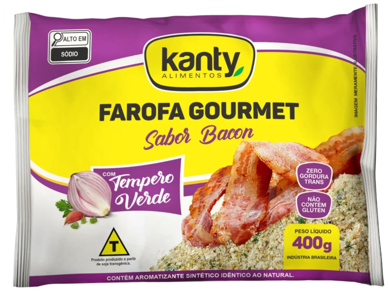 Embalagem Farofa Gourmet · Sabor Bacon · 400 g da Kanty