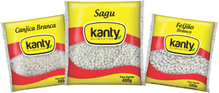 Embalagens da linha Cereais e Farináceos da Kanty