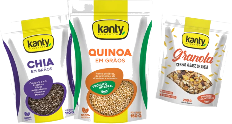 Embalagens da linha Linha Fit da Kanty