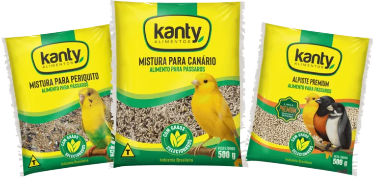 Embalagens da linha Linha Pássaro da Kanty