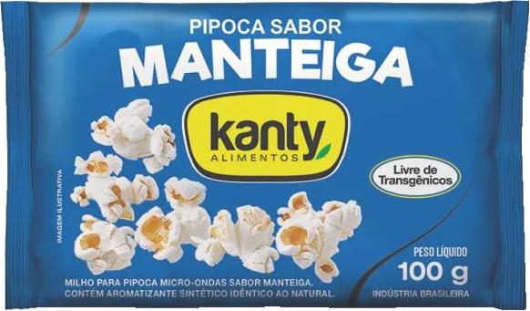 Embalagem Pipoca Micro-ondas Manteiga 100g Kanty