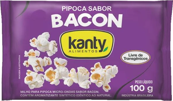 Embalagem Pipoca Micro-ondas Bacon 100g Kanty