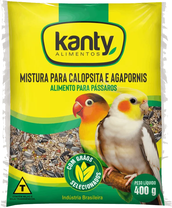 Embalagem Mistura para Calopsita e Agapornis 400g Kanty