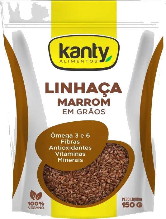 Embalagem Linhaça Marrom em Grãos 150g Kanty