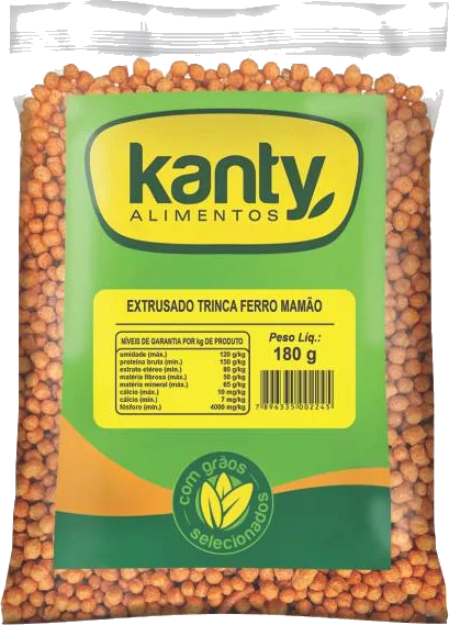 Embalagem Extrusado trinca-Ferro sabor Mamão 180g Kanty